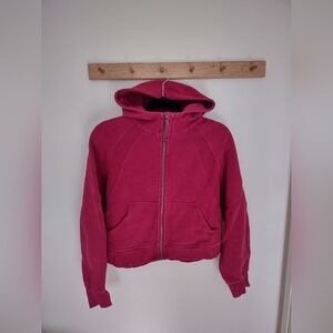 Lululemon Scuba Crop Full Zip Hoodie In Pink/Red Size XS/S